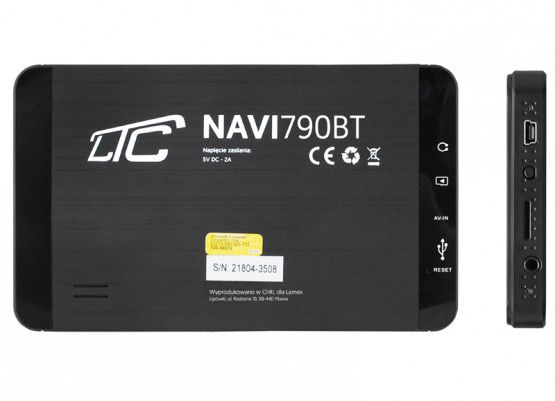Nawigacja GPS LTC 7 NAVI790BT, bluetooth, AVin, 256MB/8GB, rozdzielczość LCD 800x480,  bez mapy.