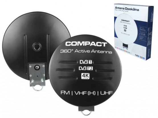 Antena DVB-T Compact z zasilaczem czarna