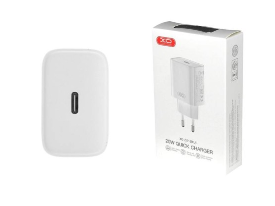XO ładowarka sieciowa CE15 PD QC 3.0 20W USB-C biała (2)
