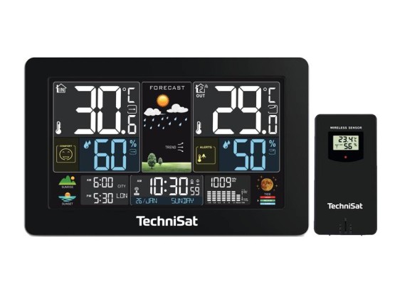 Stacja pogodowa bezprzewodowa TechniSat iMETEO X5 8,8,pomiar ciśnienia,prognoza pogody,wilgotność,temperatura,zegar ,budzik