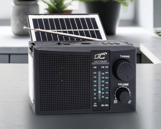 Radio przenośne z solarem NER czarne  LTC115UBT FM/AM/SW USB Bluetooth