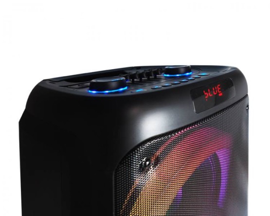 Głośnik bluetooth LTC RGB 2x8`` 400W, 2 mikrofony i pilot  USB/SD/AUX/FM 7200mAh (6)