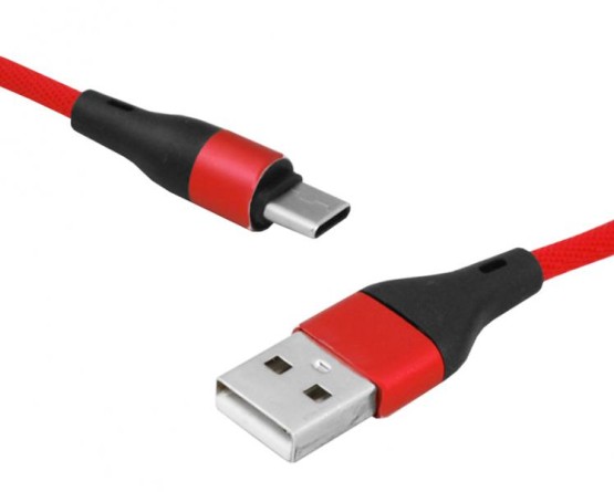 Kabel USB - Type-C, 1m, czerwony.