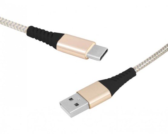 Kabel USB - Type-C 2m złoty.