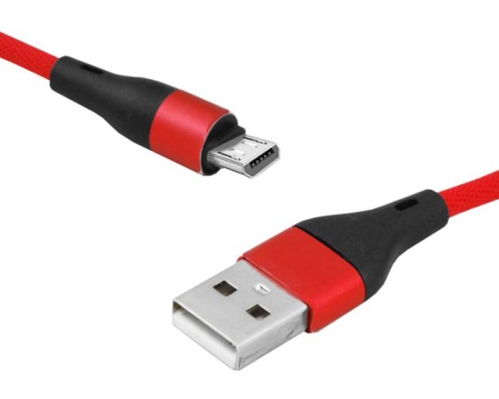 Kabel USB - microUSB, 1m, czerwony.