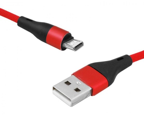 Kabel USB - microUSB 2m czerwony.