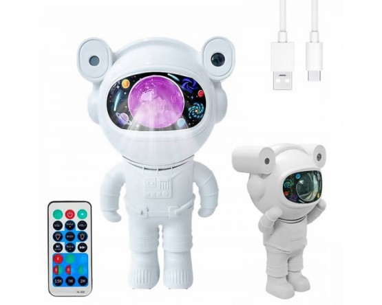 Lampka projektor astronauta mini, RGB,12-iluminacji świetlnych, księżyc,niebo,gwiazdy