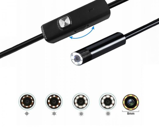 KAMERA ENDOSKOPOWA , inspekcyjna 2m OBIEKTYW 8/7/5,5mm USB/C/MICRO
