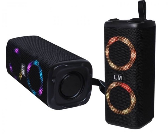 Głośnik Bluetooth Mini LM-882 z podświetleniem RGB ,akumulator,USB,SD czarny