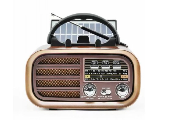 Radio przenośne RX-BT638 z panelam solarnym, FM, Bluetooth, USB, SD akumulator 18650 (1)