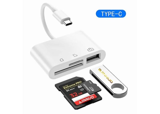 Czytnik kart OTG COMBO wtyk USB-C -gniazdo USB,SD,TF Card