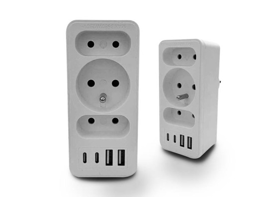 Rozgałęźnik sieciowy 3 gniazda ,2xUSB,2xUSB-C ,max. 5V/3.4A