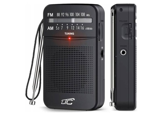 Radio przenośne kieszonkowe LTC LEGA  małe, AM/FM/AUX Czarne
