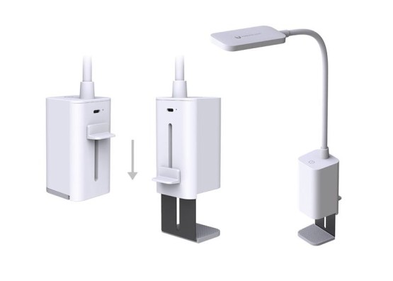 Lampka biurkowa LED 6W PURE FLB-10 KIRSTEN biały z klipsem Forever Light (1)
