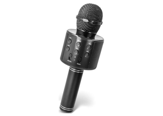 Mikrofon karaoke z głośnikiem podświetlenie RGB czarny (3)