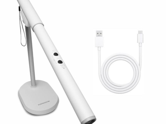 Lampka SVENSSON Light 2w1 biurkowa/latarka (odpinana) 8W, USB-C biała, model Amsterdam