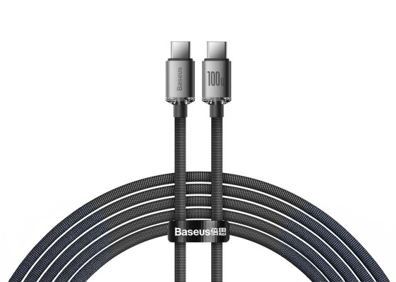 Baseus kabel Crystal Shine USB-C -USB-C 2m 100W czarny (1)