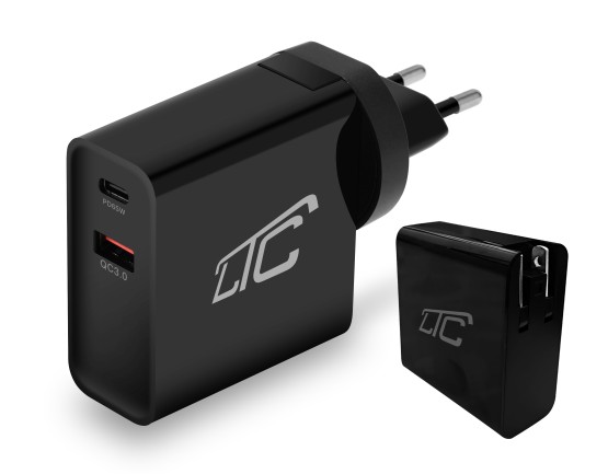 LTC Ładowarka sieciowa MAX QC 3.0 PD 65W USB QC 3A GN.EU/USA czarna (2)