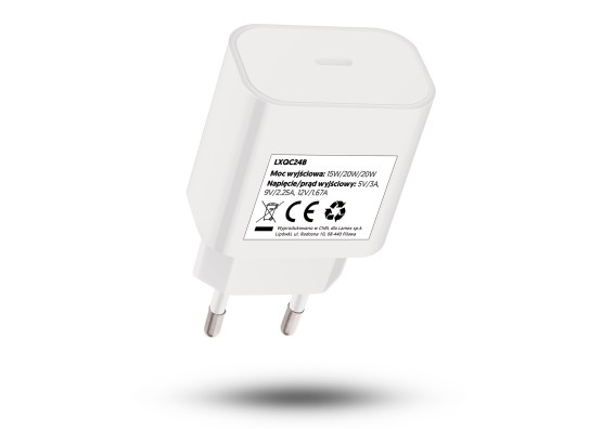Ładowarka sieciowa USB-C QC 3.0 PD 3A 20W biała LTC (2)