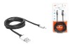 Kabel USB-microUSB, 1m, czarny, skórzany.