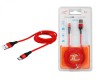 Kabel USB - microUSB 1m w oplocie czerwony