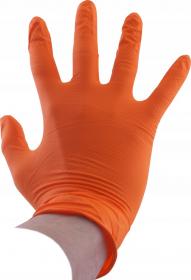 Nitrylowe rękawiczki ochronne rozmiar L, pomarańczowe, 10szt.