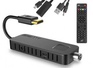 Tuner TV Stick DVBT2 LTC do TV naziemnej DVB206M z pilotem programowalnym H.265, MINI