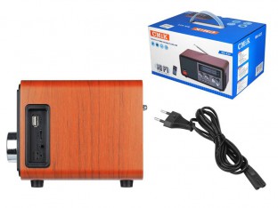 Obrazek 2 dla: Radio przenośne RETRO MK623 bluetooth,USB, TF,AUX ,wbudowany akumulator ,srebrne