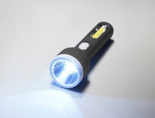 Obrazek dla: Latarka ręczna TS1856 1LED 3W+1LED COB 2W z akumulatorem 1200mAh,czarna.