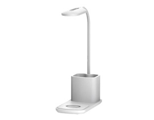 LAMPKA BIURKOWA LED SOMOSTEL +ŁADOWARKA BEZPRZEWODOWA BIAŁA  ZB14