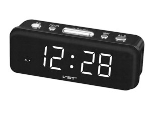Budzik LED alarm zegarek VST738 biały