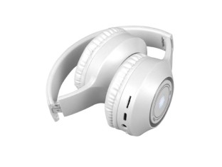 Słuchawki bluetooth z podświetleniem RGB UID15,AUX ,akumulator 300mA,białe