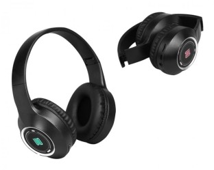 Słuchawki bluetooth z podświetleniem RGB UID15,AUX ,akumulator 300mA,czarne