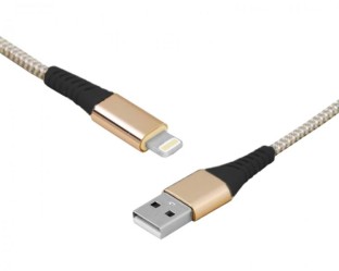 Obrazek dla: Kabel USB  IPHONE 8pin, 1m, złoty.