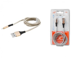 Kabel USB  IPHONE 8pin 2m złoty.