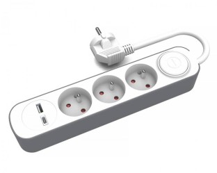 Przedłużacz elektryczny 3x1mm 3 gn + wył + gn.USB A + gn.USB C 5m 10A HQ