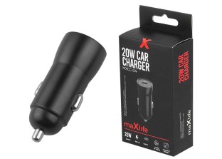 Obrazek 2 dla: MAXLIFE ładowarka samochodowa PD3.0 TypeC 20W czarna HQ