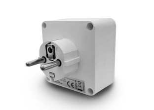 Obrazek 2 dla: Rozgałęźnik sieciowy 2 gniazda,USB,USBC 5V/2A z lampką nocną