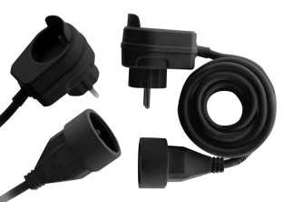 Obrazek dla: Przedłużacz sieciowy 2 gniazda z uziemieniem 3m,czarny