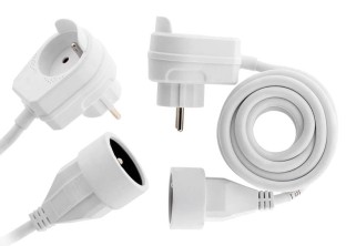Obrazek dla: Przedłużacz sieciowy 2 gniazda z uziemieniem 3m,biały