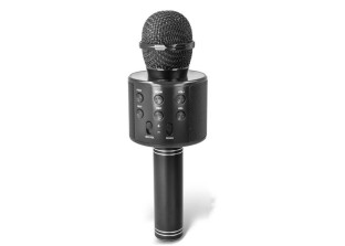 Obrazek 2 dla: Mikrofon karaoke z głośnikiem podświetlenie RGB czarny