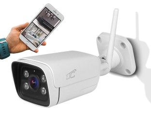 Obrazek 2 dla: VISION KAMERA ZEWNĘTRZNA LTC BULLET BIAŁA IP66 PTZ Wifi&LAN 1/3" IP 4 Mpix 85* LED/IRx4 10W  DC12V/1A  (App Tuya/iOS/ANDROID)