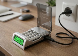 Obrazek 2 dla: Ładowarka uniwersalna  z wyświetlaczem LCD AA/AAA